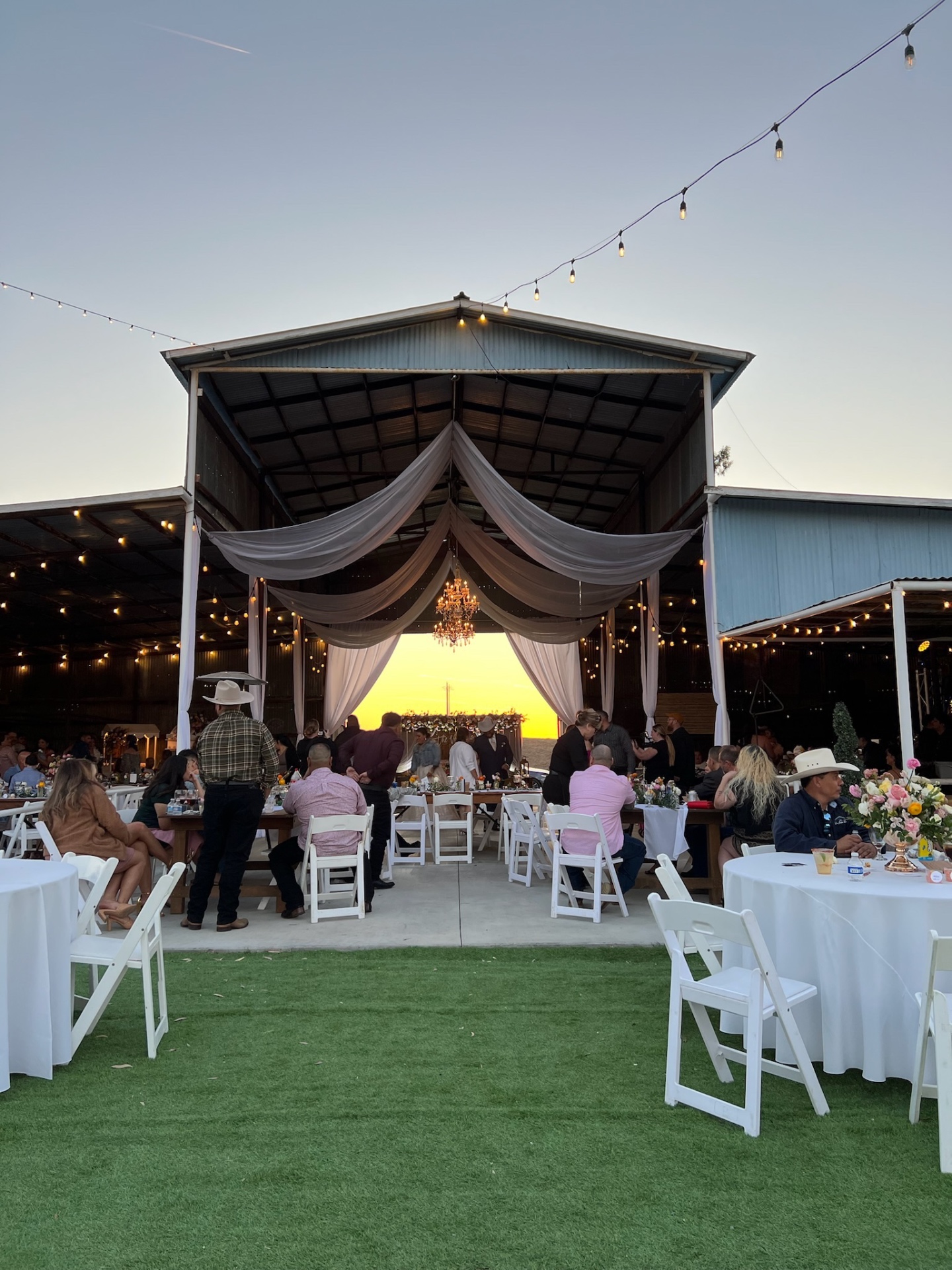 Golden hour inside the barn